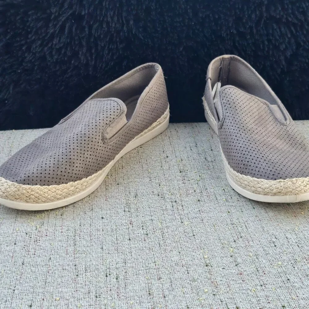 Esprit Women Shoes Espadrille Loafer Slip On Flat Gray Shoes Size 8.5M